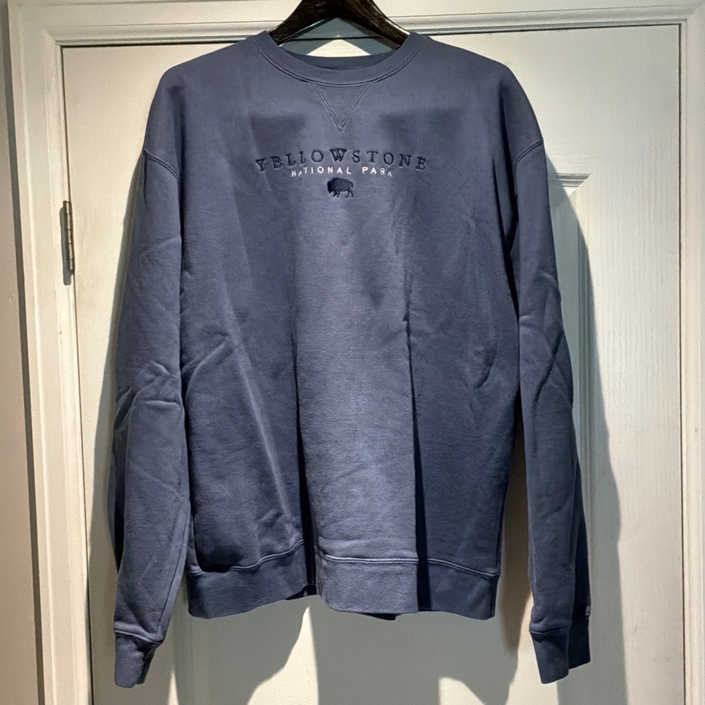 Yellowstone National Park Blue Crewneck Sweater